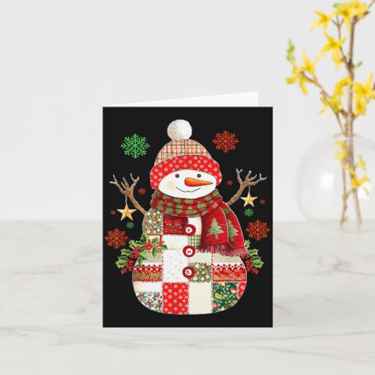 Coquette Snowman For Teens Grandkids Kids Family C Kaart (Gele Bloem)