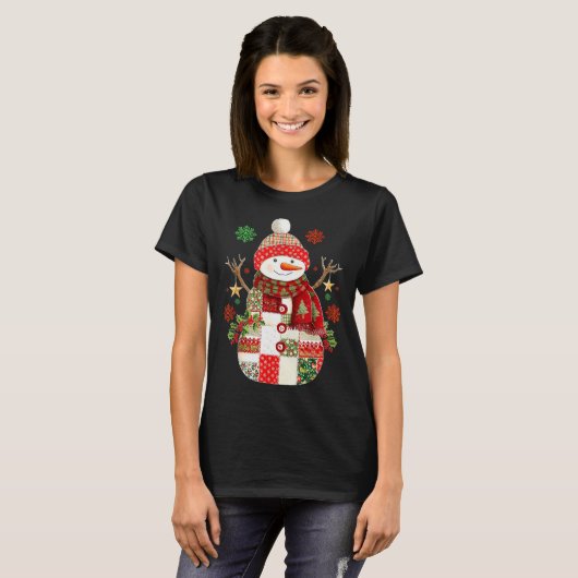 Coquette Snowman For Teens Grandkids Kids Family C T-shirt (Voorkant volledig)