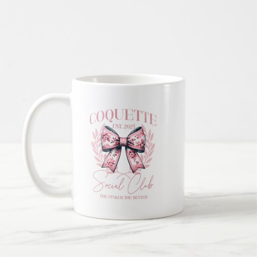 Coquette Social Club Mok – Roze Bloemen Bow Aesthe (Links)