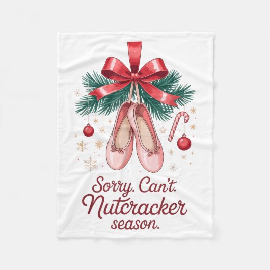 Coquette Sorry Can't Nutcracker Season Sugar Plum Fleece Deken (Voorkant)