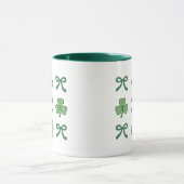 Coquette St. Patrick's Day Green Ribbons & Clovers Mok (Midden)