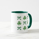 Coquette St. Patrick's Day Green Ribbons & Clovers Mok (Voorkant rechts)