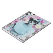 Coquette stijl roze en blauw Retro Pop Art Collage Notitieboek (Linkerzijde)