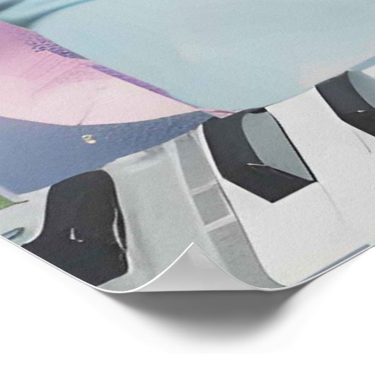 Coquette stijl roze en blauw Retro Pop Art Collage Poster (Hoek)