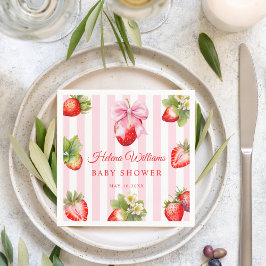 Coquette Strawberries Baby Shower Decor  Servet