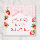 Coquette Strawberry Baby Shower Bedankjes Labels (Voorkant)