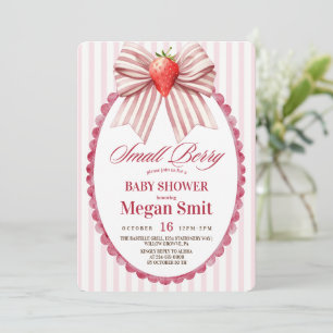 Coquette Strawberry Baby Shower Kaart