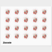 Coquette Strawberry Baby Shower Ronde Sticker (Vel)