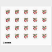 Coquette Strawberry Baby Shower  Ronde Sticker (Vel)