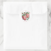 Coquette Strawberry Baby Shower  Ronde Sticker (Tas)