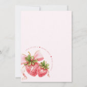 Coquette Strawberry Baby shower Uitnodiging (Achterkant)