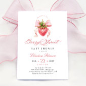 Coquette Strawberry Baby shower Uitnodiging
