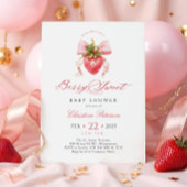 Coquette Strawberry Baby shower Uitnodiging