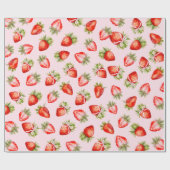 Coquette Strawberry Bow Cadeaupapier (Vlak)