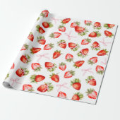 Coquette Strawberry Bow Cadeaupapier (Uitgerold)