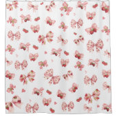Coquette Strawberry & Bow Shower Curtain Douchegordijn (Voorkant)