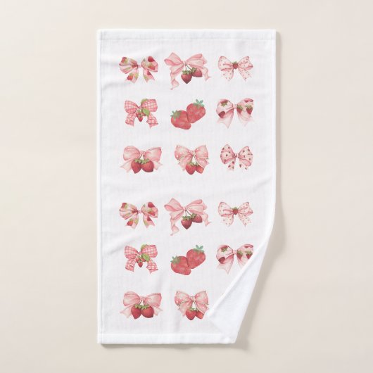 Coquette Strawberry & Bow Towel Set (3 Pieces)  Bad Handdoek (Handdoek)