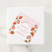 Coquette Strawberry eerste verjaardag Bedankjes Labels (In situ)