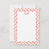 Coquette Strawberry Monogram briefpapier Bedankkaart (Voorkant)