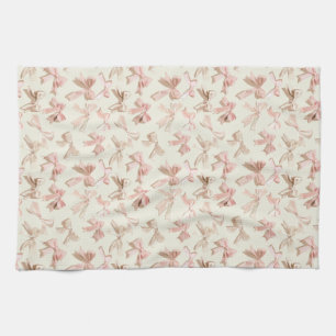 Coquette Strik Apron   Roze Lint Patroon Theedoek