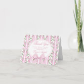 Coquette Strik Baby Shower Bedankkaart (Voorkant)