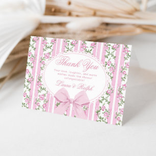Coquette Strik Baby Shower Bedankkaart