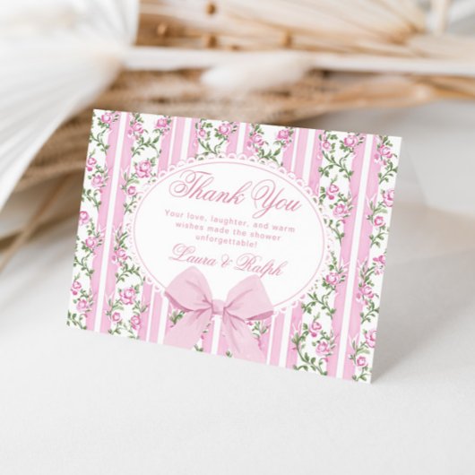 Coquette Strik Baby Shower Bedankkaart