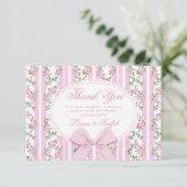 Coquette Strik Babyshower Love Shack Bedankkaart (Staand voorkant)