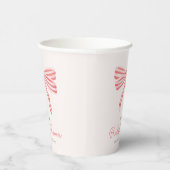 Coquette Strik Blush Bruidsfeest Papieren Bekers (Rechts)