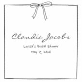 Coquette Strik Brugis Namen Plaatskaart  Sticker (Voorkant)