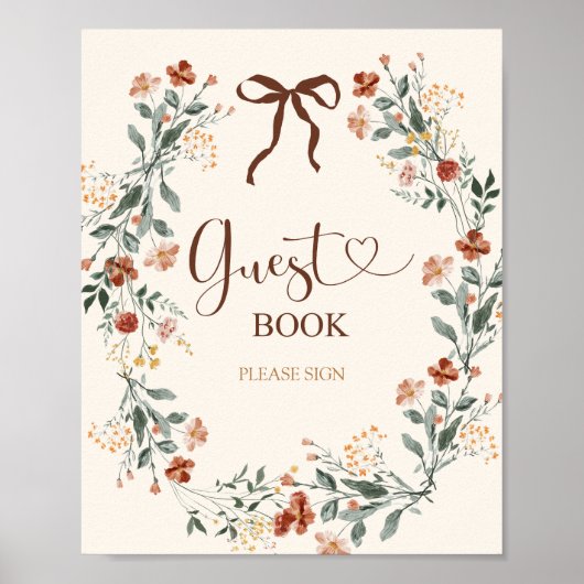 Coquette Strik Bruidsboeket Herfst Bruiloft Borrel Poster (Voorkant)