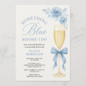 Coquette Strik Bruidsmeisje Blauw QR Code Bruiloft Kaart (Voorkant)