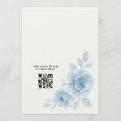 Coquette Strik Bruidsmeisje Blauw QR Code Bruiloft Kaart (Achterkant)