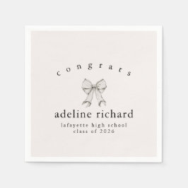 Coquette Strik Diploombrevet Aankondiging Servet
