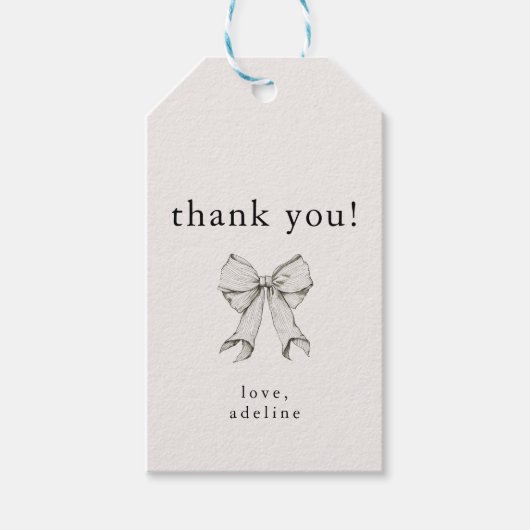 Coquette Strik Diploombrevet Bedankje Cadeaulabel (Voorkant)