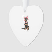 Coquette Strik Dobermann Hond Moeder Meisje Roze Ornament (voorkant)