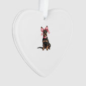 Coquette Strik Dobermann Hond Moeder Meisje Roze Ornament (voorkant)