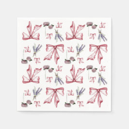 Coquette strik en bloemenprint - Zacht roze Servet