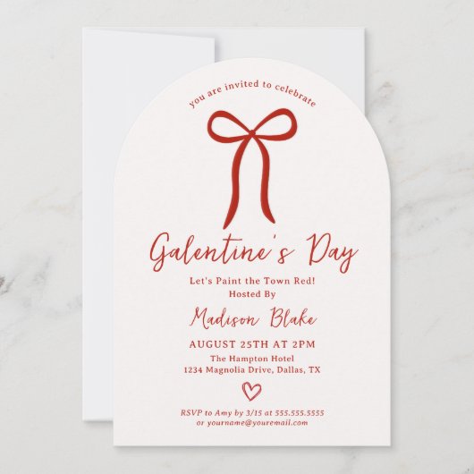 Coquette Strik Galentine's Day Uitnodiging (Voorkant)