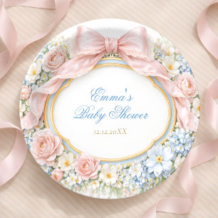 Coquette Strik Garden Girl Baby Shower Papieren Bordje