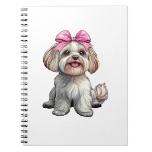 Coquette Strik Havanese Hond Moeder Meisje Roze Notitieboek