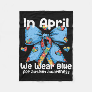 Coquette Strik in april dragen we blauw voor Autis Fleece Deken