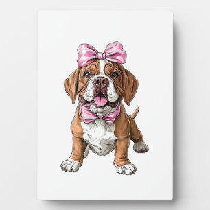 Coquette Strik Mastiff Hond Moeder Meisje Roze Fotoplaat