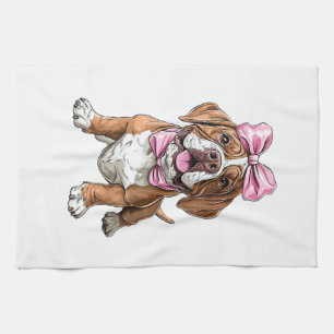 Coquette Strik Mastiff Hond Moeder Meisje Roze Theedoek