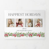 Coquette Strik Mistletoe Prettig Kerstfeest 4 Foto Drieluik Wenskaart (Cover)