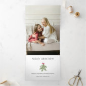 Coquette Strik Mistletoe Prettig Kerstfeest 4 Foto Drieluik Wenskaart (Binnen)