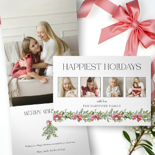 Coquette Strik Mistletoe Prettigst Feestdagen 4 Fo Drieluik Wenskaart