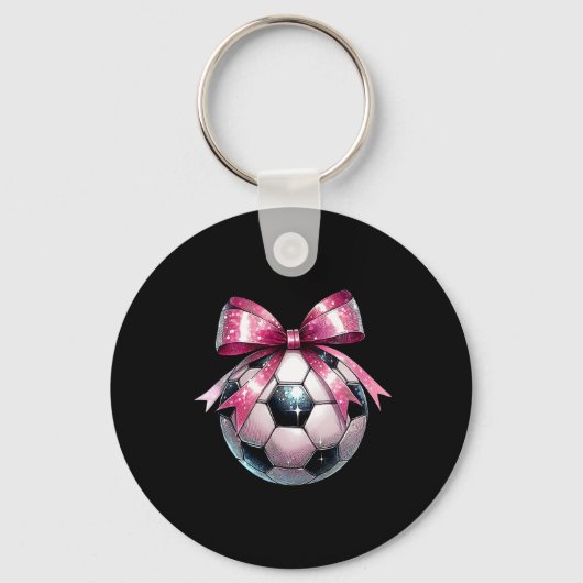 Coquette Strikers Voetbal Disco Byll Moederdag Roz Sleutelhanger (Voorkant)