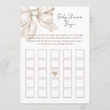 Coquette Striking Baby Shower Bingo Kaart