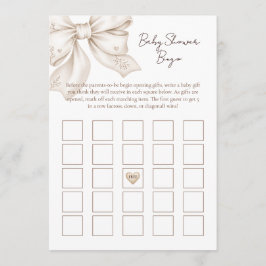 Coquette Striking Baby Shower Bingo Kaart Notitiekaartje